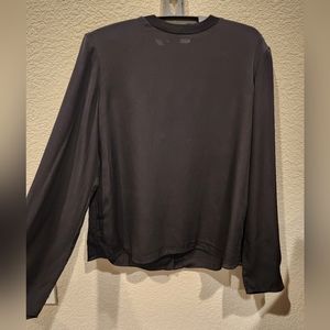 Vince Long Sleeve Black Silk Blouse w/Snap & Tie Closure. Small
